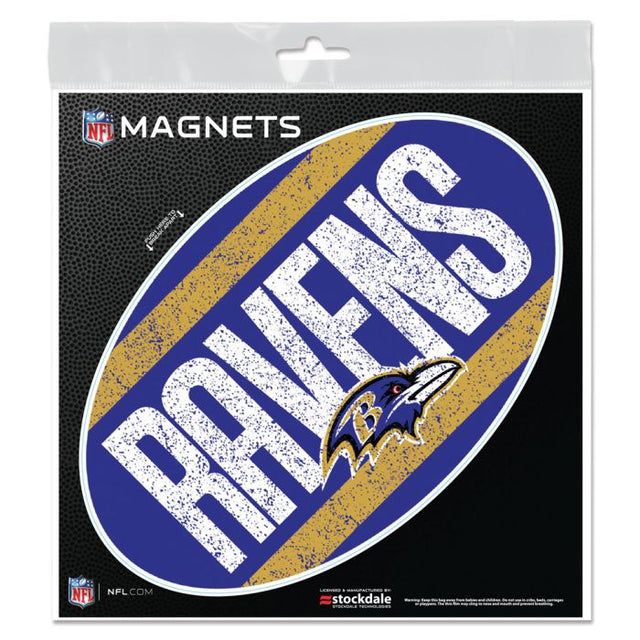 Imanes para exteriores clásicos de los Baltimore Ravens, 6" x 6"