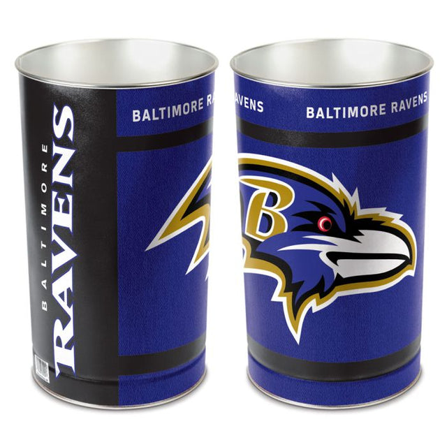 Baltimore Ravens Wastebasket - tapered 15"H