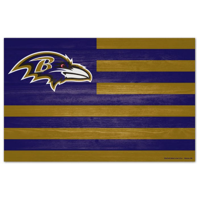 Baltimore Ravens Wood Sign 11" x 17" 1/4" thick