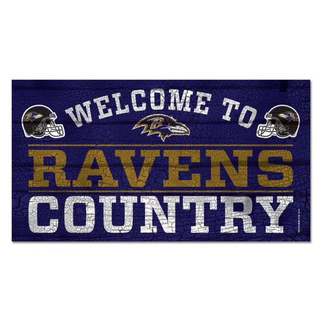 Letrero de madera de los Baltimore Ravens, 13" x 24", 1/4" de grosor