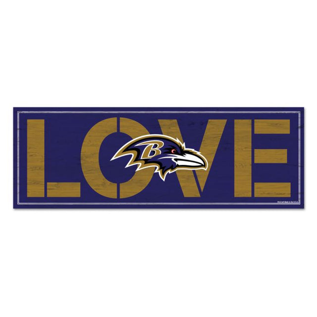 Letrero de madera de los Baltimore Ravens, 8" x 23", 1/4" de grosor