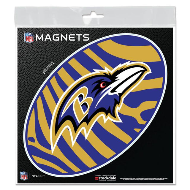 Imanes para exteriores ZEBRA de Baltimore Ravens de 6" x 6"