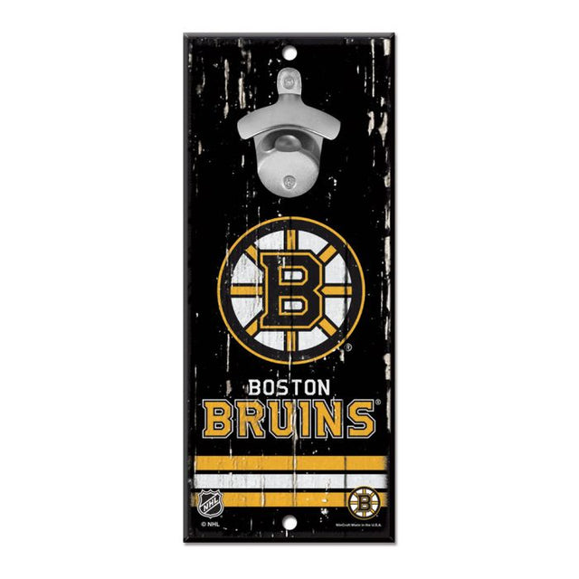 Letrero destapador de botellas de los Boston Bruins de 5 x 11 pulgadas