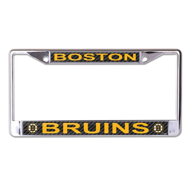 Boston Bruins CARBON Lic Plt Frame S/L Printed