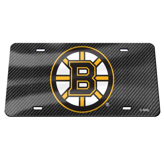 Boston Bruins CARBON Specialty Acrylic License Plate