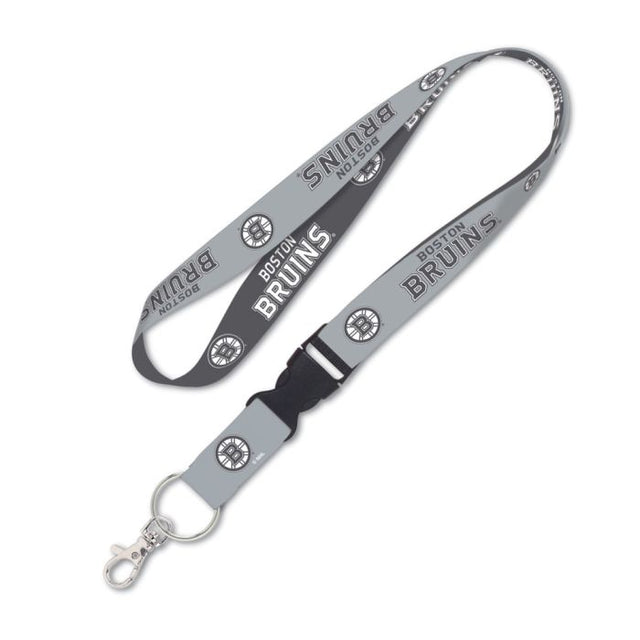 Boston Bruins CHARCOAL Lanyard w/detachable buckle 1"