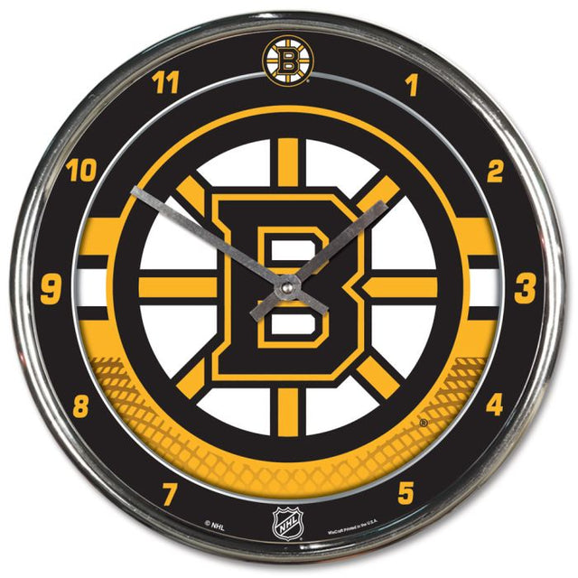 Boston Bruins Chrome Clock