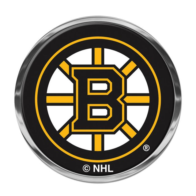 Emblema de metal cromado abovedado de los Boston Bruins