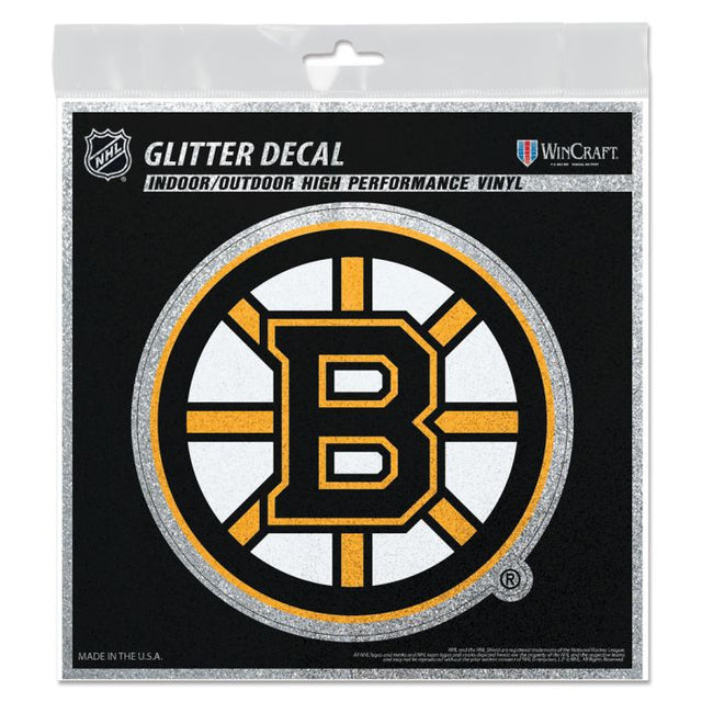 Calcomanía con brillantina de los Boston Bruins de 6" x 6"