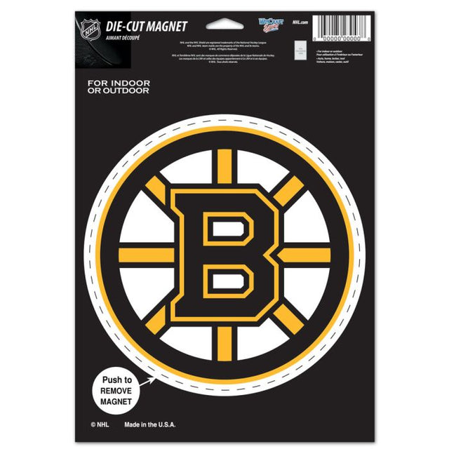 Imán troquelado con el logotipo de los Boston Bruins, 6,25" x 9"