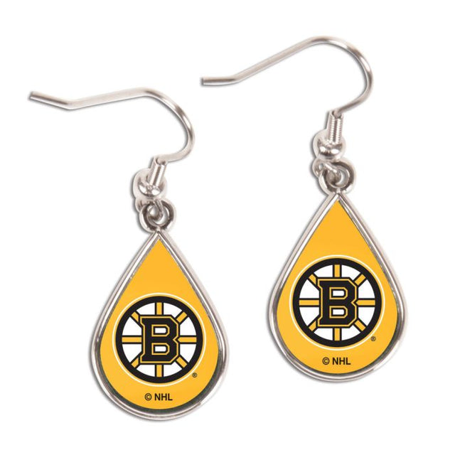 Pendientes de los Boston Bruins con forma de lágrima