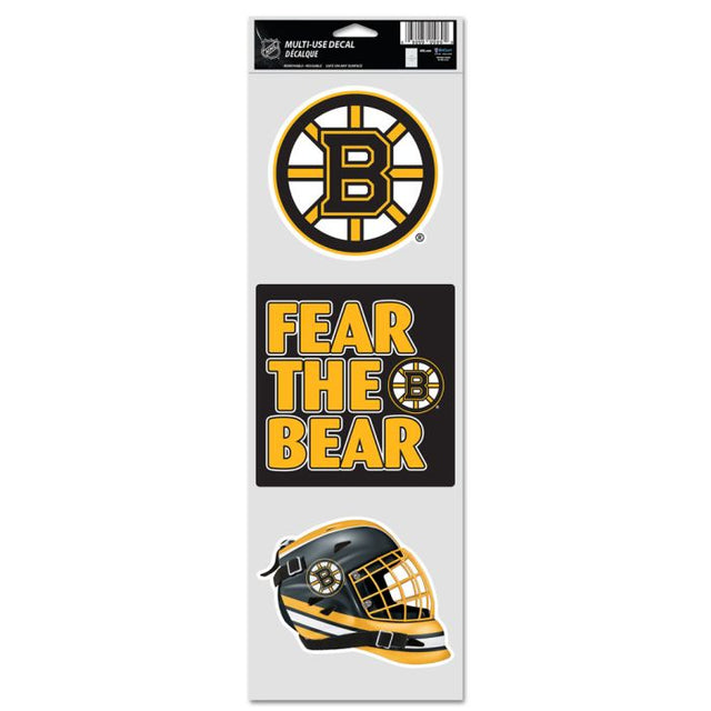 Calcomanías para fanáticos de los Boston Bruins de 3,75" x 12"