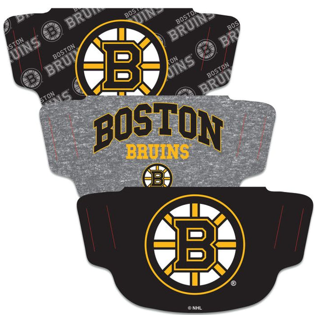 Boston Bruins Fan Mask Face Cover 3 Pack