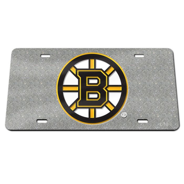 Boston Bruins GLITTER Specialty Acrylic License Plate