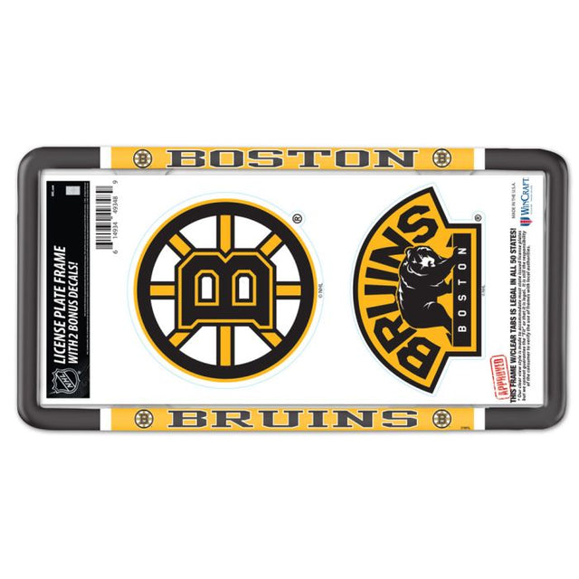 Boston Bruins License Plate Thin Frame - Plastic w/Decal