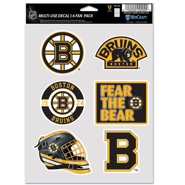 Paquete de 6 ventiladores multiusos de los Boston Bruins