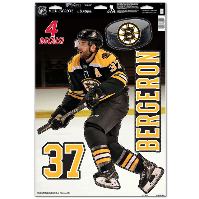 波士顿棕熊队多用途贴纸 11 英寸 x 17 英寸 Patrice Bergeron