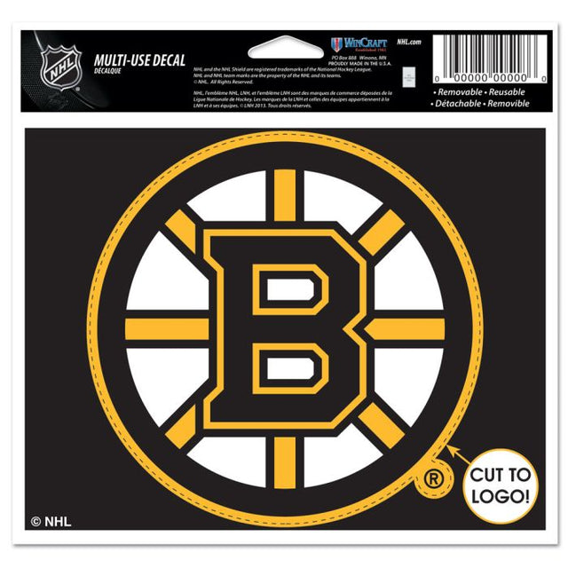 Calcomanía multiusos de los Boston Bruins: cortada con el logotipo, 5" x 6"