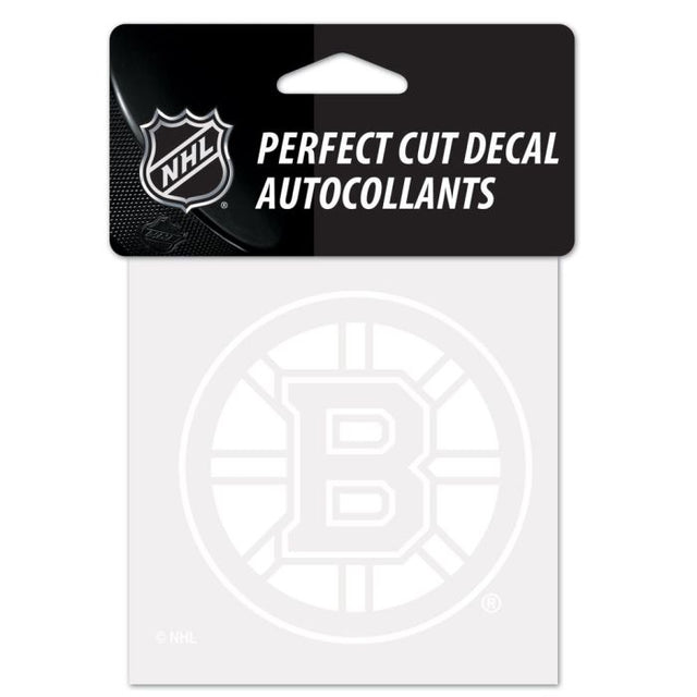 Boston Bruins Perfect Cut White Decal 4" x 4"