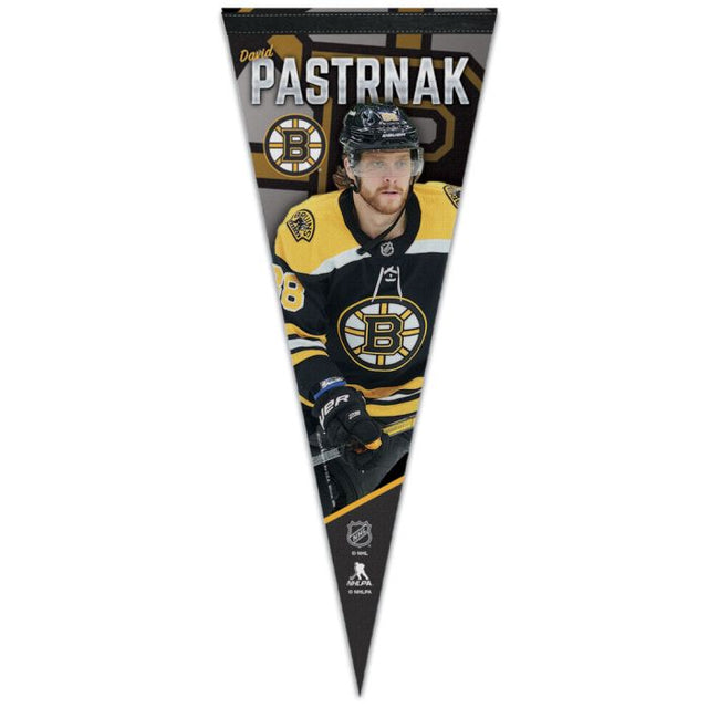 Banderín premium de los Boston Bruins de 12" x 30" David Pastrnak