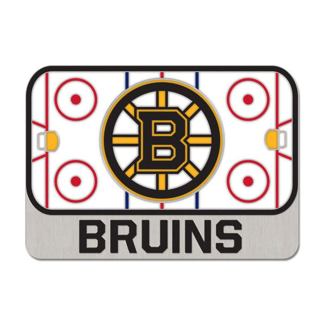 Tarjeta de joyería con pin esmaltado coleccionable RINK de los Boston Bruins