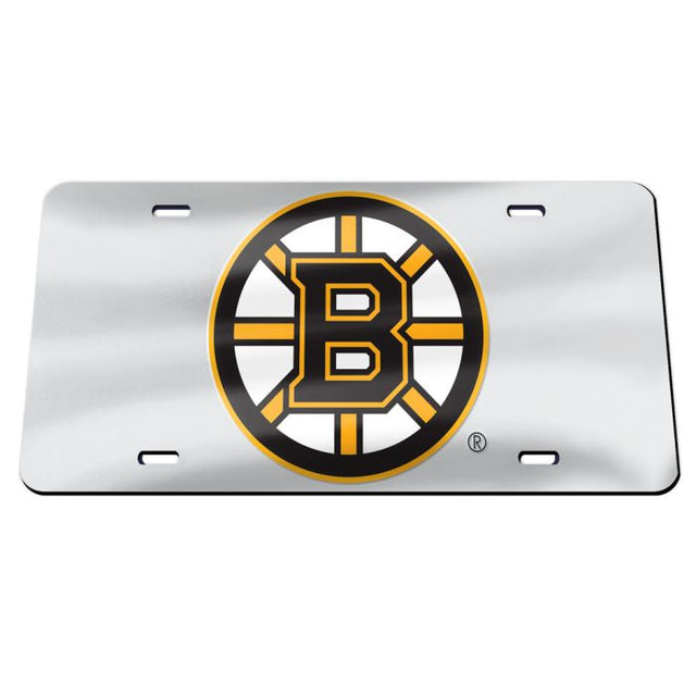 Matrícula especial de acrílico color PLATA de los Boston Bruins