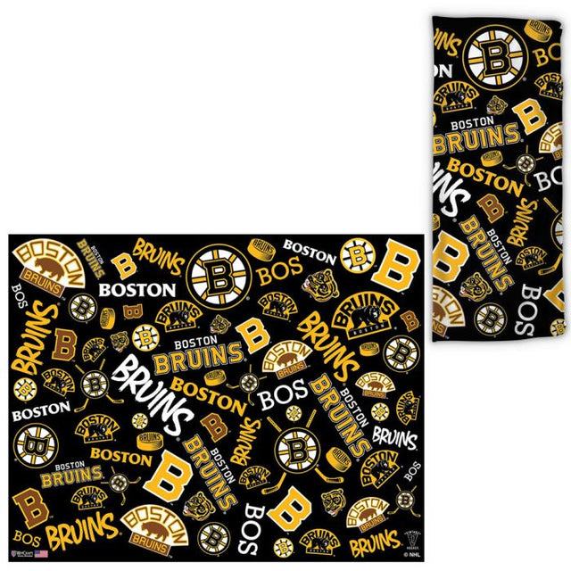 Envolturas para fanáticos con estampados dispersos de los Boston Bruins