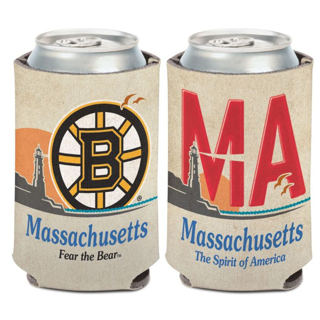 Enfriador de lata con placa estatal de los Boston Bruins, 12 oz.