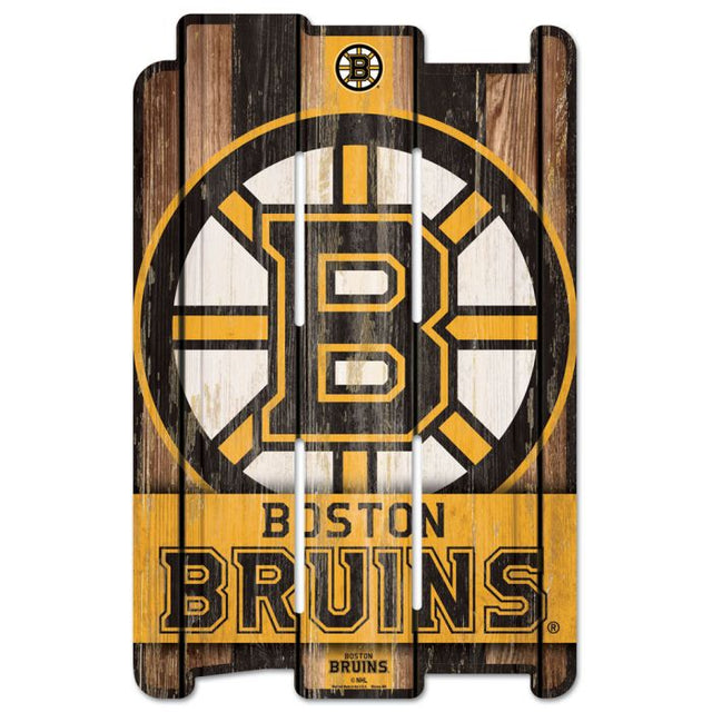 Letrero de madera para valla de los Boston Bruins