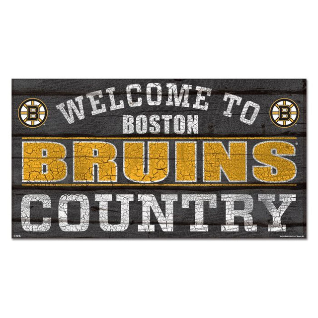 Boston Bruins Wood Sign 13"x24" 1/4" thick