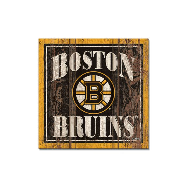 Imán de madera de los Boston Bruins de 3" x 3"