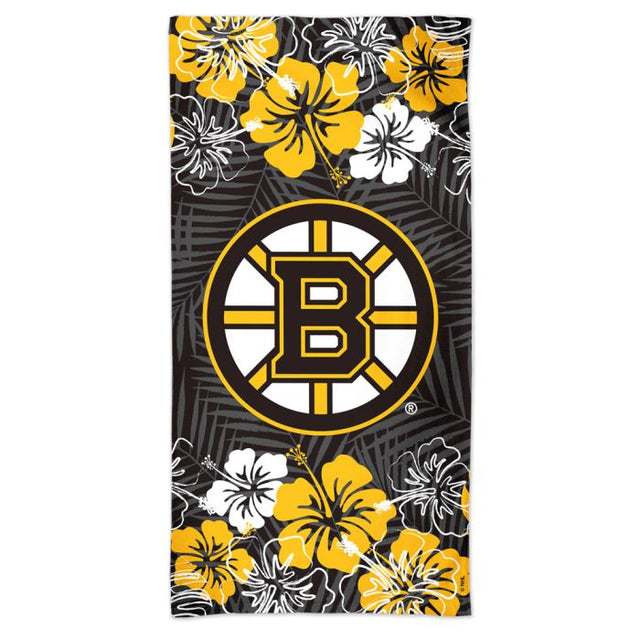 Toalla de playa Spectra con estampado floral de los Boston Bruins, 30" x 60"