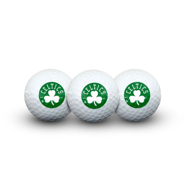 3 pelotas de golf Boston Celtics en estuche tipo concha