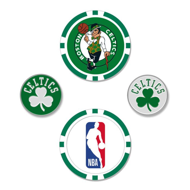 Juego de cuatro marcadores de pelota de los Boston Celtics