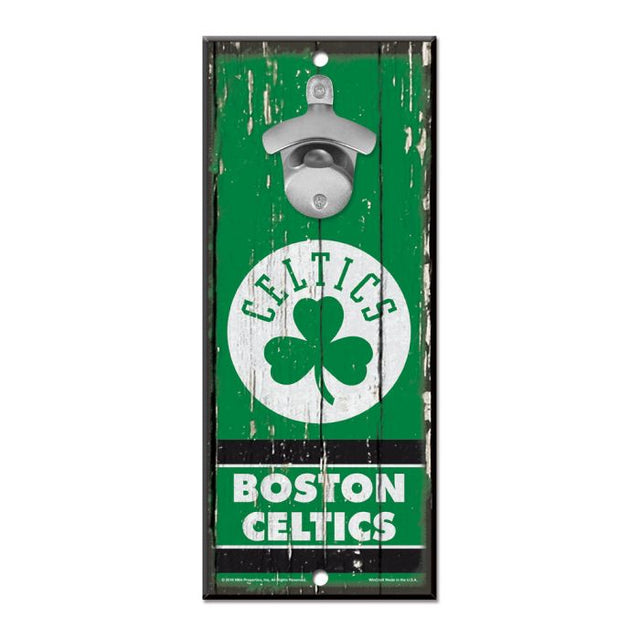 Letrero destapador de botellas de Boston Celtics de 5 x 11 pulgadas