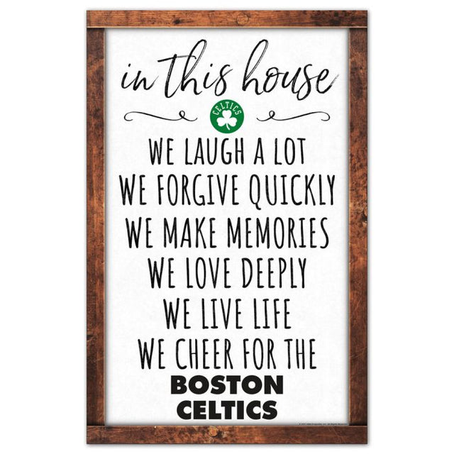 Boston Celtics Box list Wood Sign 11" x 17" 1/4" thick