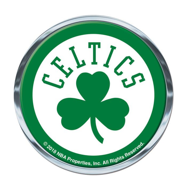 Emblema de metal cromado abovedado de los Boston Celtics