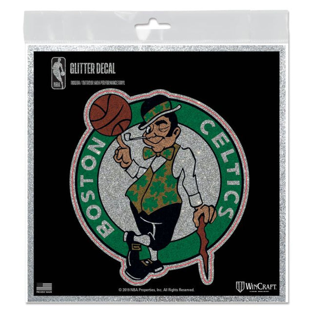 Calcomanía con brillantina de los Boston Celtics de 6" x 6"