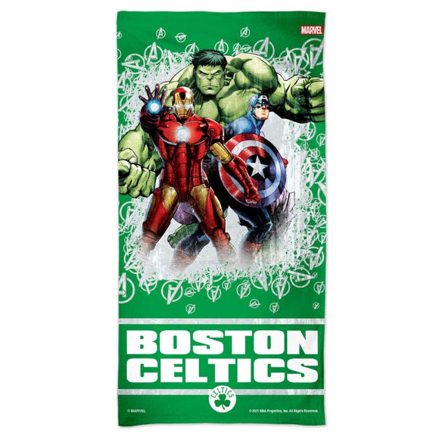 Toalla de playa Spectra de MARVEL de Boston Celtics/Marvel (c) 2021, 30" x 60"