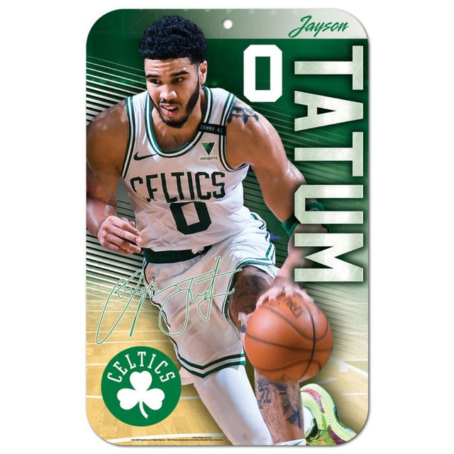 Boston Celtics Plastic Sign 11" x 17" Jayson Tatum