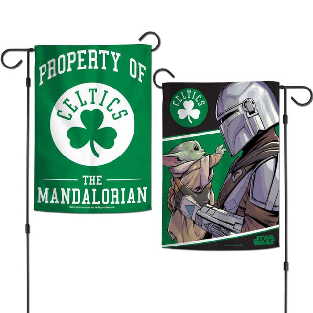 Boston Celtics / Star Wars Mandalorian Garden Flags 2 sided 12.5" x 18"