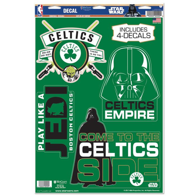 Calcomanía multiusos de Star Wars de Boston Celtics, 11 x 17 pulgadas