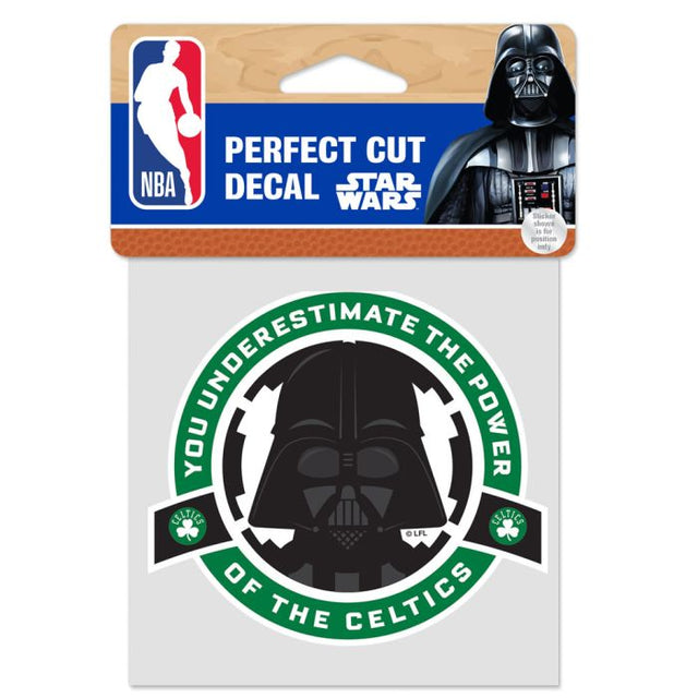 Calcomanía de color de corte perfecto de Star Wars de Boston Celtics/Star Wars de 4" x 4"