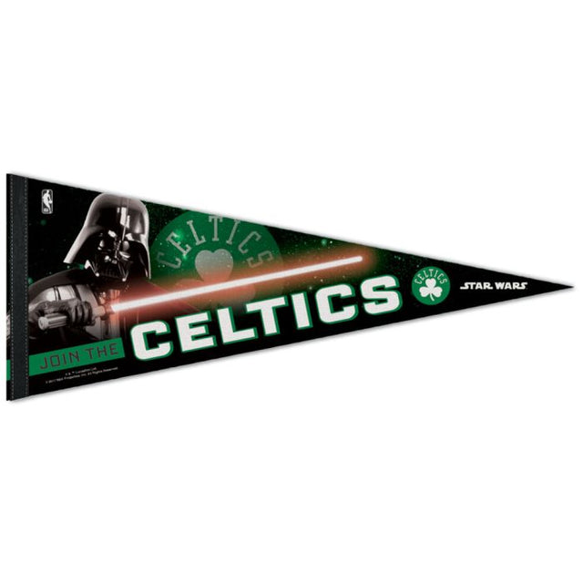 Banderín premium de Star Wars de Boston Celtics/Star Wars de 12" x 30"