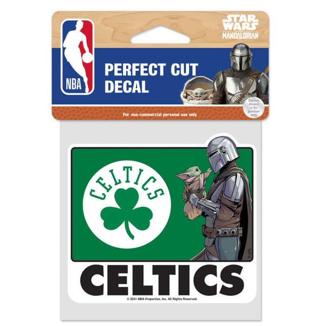 Boston Celtics / Star Wars mandalorian Perfect Cut Color Decal 4" x 4"