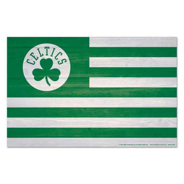 Boston Celtics Wood Sign 11" x 17" 1/4" thick