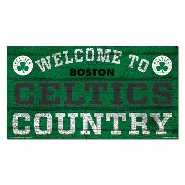 Letrero de madera de los Boston Celtics, 13" x 24", 1/4" de grosor