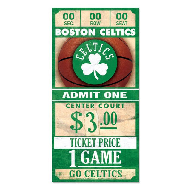 Letrero de madera de Boston Celtics de 6 x 12 3/8" de grosor