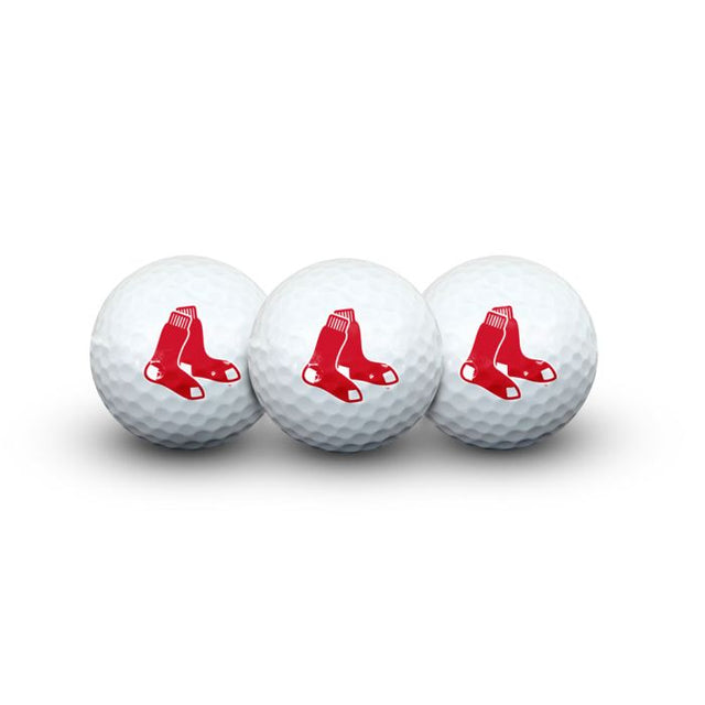 3 pelotas de golf de los Boston Red Sox en estuche tipo concha