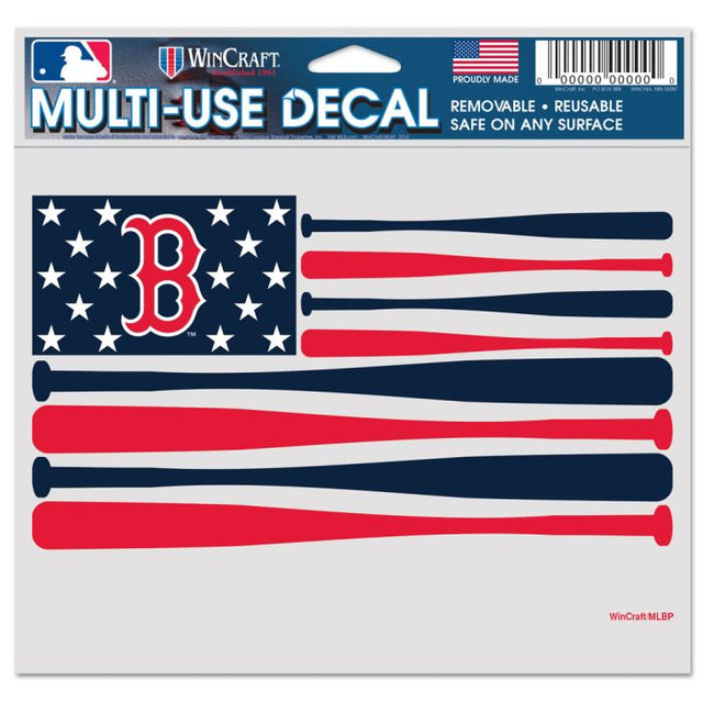 Calcomanía multiusos de los Boston Red Sox BATS, fondo transparente, 5" x 6"